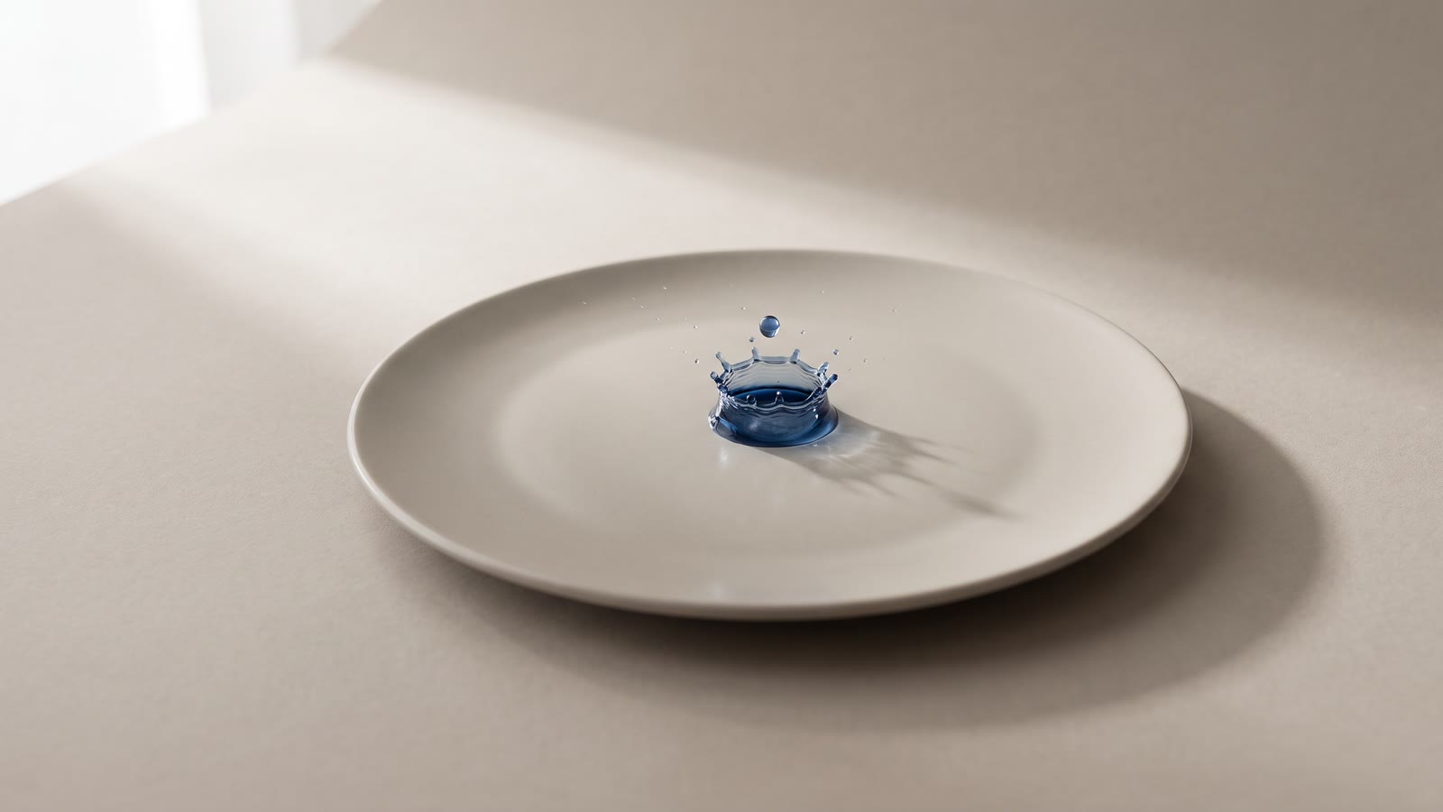 A water droplet splash frozen mid-air